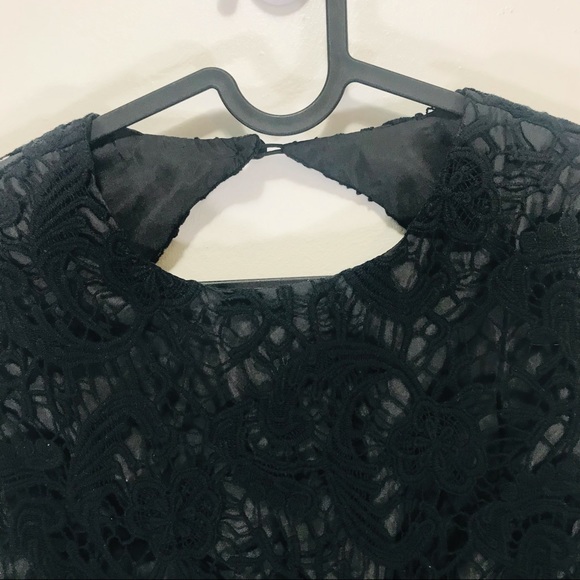 Asos black backless  3/4 sleeves mini prom dress size 4 Petite - Picture 6 of 11